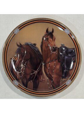 Vintage Trailblazers On the Range Limited Edition Plate 8" Equestrian Horses